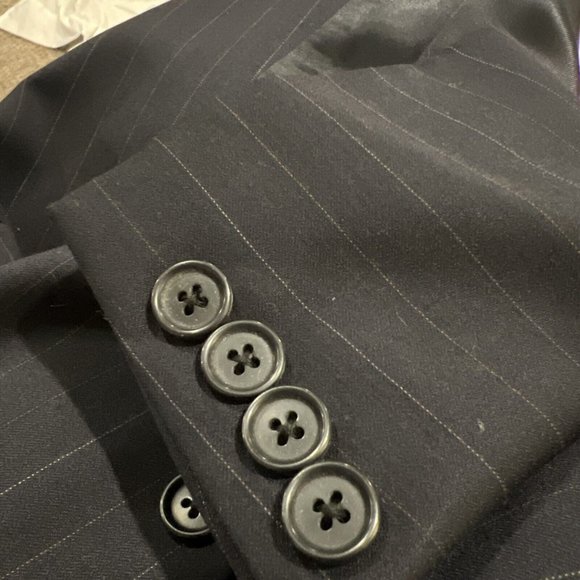 Ralph Lauren Dillards Blue Pinstriped Suit Jacket Mens 41R Sport Coat Blazer - Picture 14 of 16